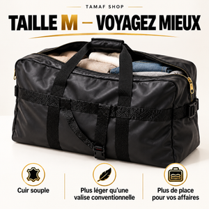 Sac cargo noir robuste – 4 tailles | S, M, L, XL | Poignées et bandoulière